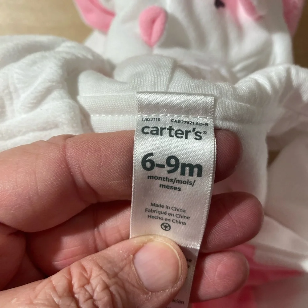 Carter's White and Pink Baby Unicorn Outfit 6-9M (PU)